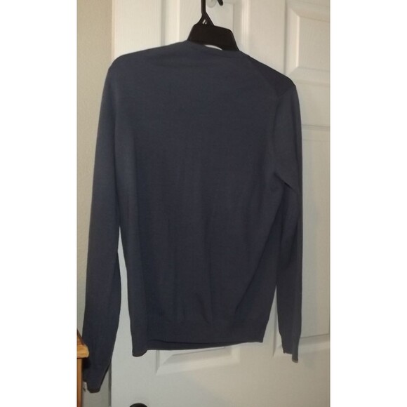 Gap V Neck Sweater 100% Merino Wool Blue Pullover Mens Size Large EUC - Picture 2 of 3